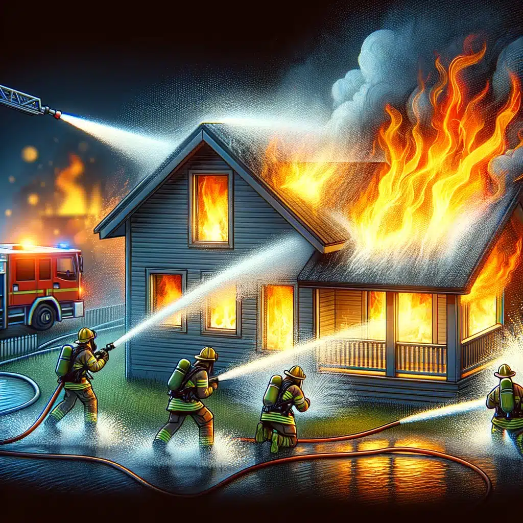 house fire depiction